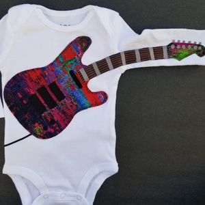Abstract Paint Guitar Bodysuit